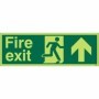  Glow in the dark fire exit sign with upward arrow and running man