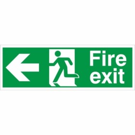 Fire Exit Arrow Left emergency escape route sign