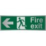  Brushed aluminium fire exit arrow left emergency escape sign