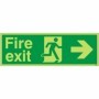  Glow in the dark fire exit arrow right safety sign