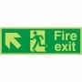  Photoluminescent fire exit sign pointing diagonally left