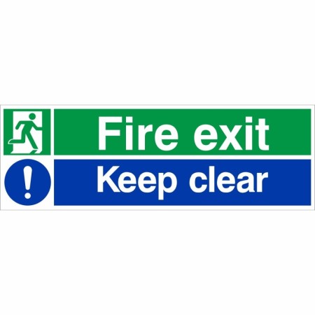 Fire Exit Keep Clear Sign BS 5499 Compliant