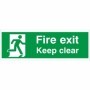 Fire Exit Keep Clear Running Man Right emergency exit safety sign