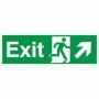 Exit Arrow Up Right emergency exit safety sign with running man symbol