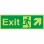  Glow in the dark exit sign with up right arrow and running escape figure