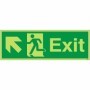  Photoluminescent exit sign with up left arrow and emergency running figure