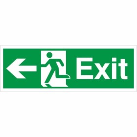 Exit arrow left emergency exit sign BS 5499 compliant