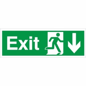 Exit Arrow Down emergency exit safety sign with downward arrow symbol