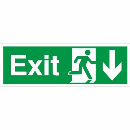 Exit Arrow Down emergency exit safety sign with downward arrow symbol