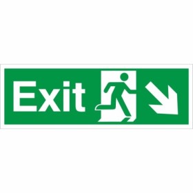 Exit Arrow Down Right emergency escape route safety sign