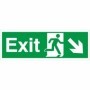 Exit Arrow Down Right emergency escape route safety sign