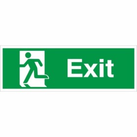 Exit man running left emergency exit safety sign
