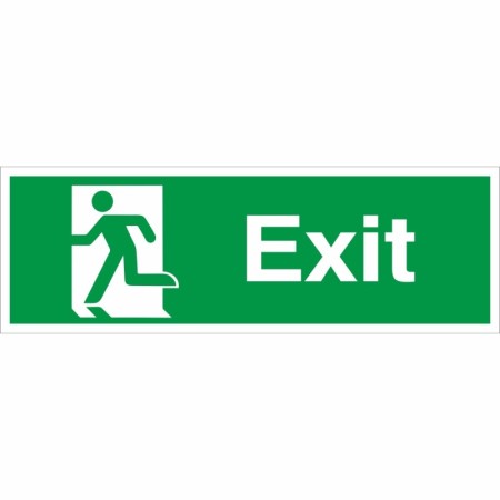 Exit man running left emergency exit safety sign