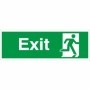 Exit sign with running man symbol facing right