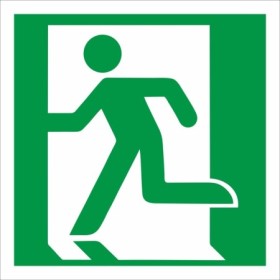 Fire Exit Man Running Left Sign