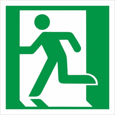 Fire Exit Man Running Left Sign