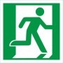 Fire Exit Man Running Right Sign with green running man symbol