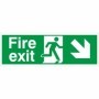 Fire Exit Down Right emergency escape route safety sign