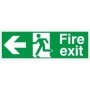 Extra large fire exit arrow left sign with running man symbol
