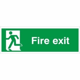 Extra large fire exit running man left sign