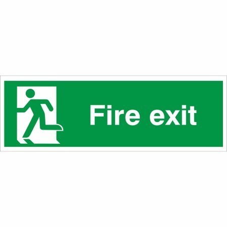 Extra large fire exit running man left sign