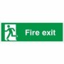 Extra large fire exit running man left sign