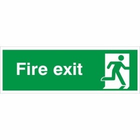 Extra large fire exit running man right sign