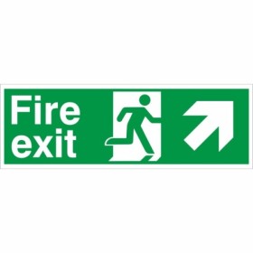 Fire Exit Arrow Up Right emergency escape route sign