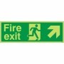  Glow in the dark fire exit sign with running man and up right arrow
