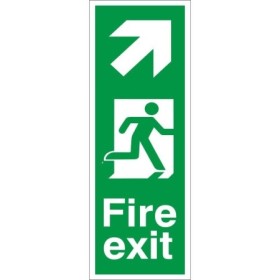 Fire Exit Arrow Up Right emergency escape route safety sign