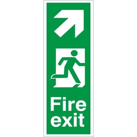 Fire Exit Arrow Up Right emergency escape route safety sign