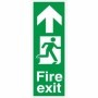 Fire Exit Arrow Up Sign with running man symbol and upward directional arrow