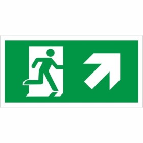 Fire exit symbol only with arrow up right sign