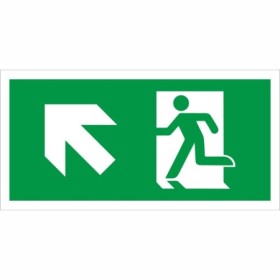 Fire exit symbol only with arrow up left emergency escape route sign
