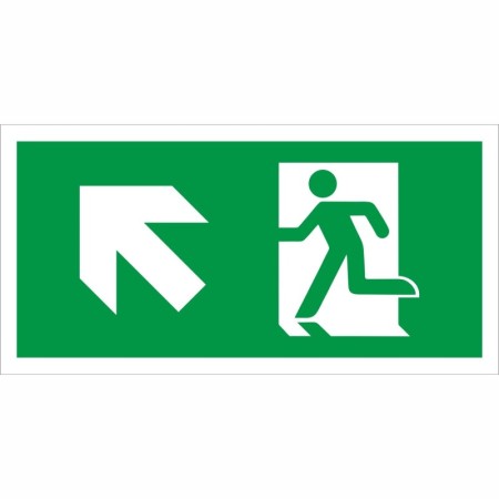 Fire exit symbol only with arrow up left emergency escape route sign