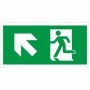 Fire exit symbol only with arrow up left emergency escape route sign