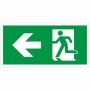 Fire exit arrow left emergency escape route sign