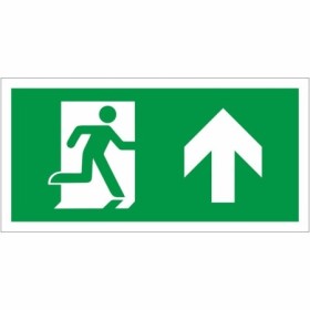 Fire exit symbol only with arrow up sign showing upward arrow