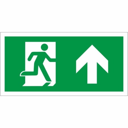 Fire exit symbol only with arrow up sign showing upward arrow