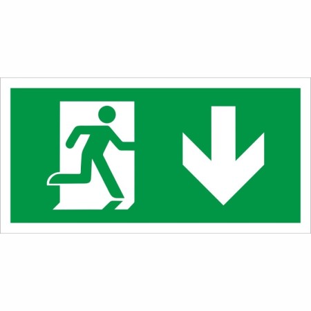 Fire exit symbol only with arrow down sign
