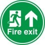 Fire Exit Up Arrow Floor Safety Sign with emergency escape symbol