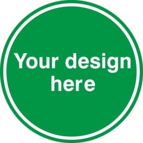 Custom fire exit floor sign 450mm diameter BS 5499 compliant