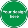 Custom fire exit floor sign 450mm diameter BS 5499 compliant