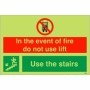  Glow in the dark emergency notice directing occupants to use the stairs