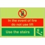  Glow in the dark fire notice advising occupants not to use the lift