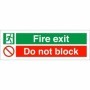 Fire exit do not block safety sign with emergency exit symbol