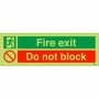  Photoluminescent fire exit do not block sign for clear emergency escape routes in workplaces