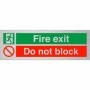  Brushed aluminium fire exit do not block sign for maintaining safe emergency access