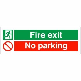 Fire Exit No Parking safety sign