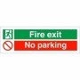 Fire Exit No Parking safety sign